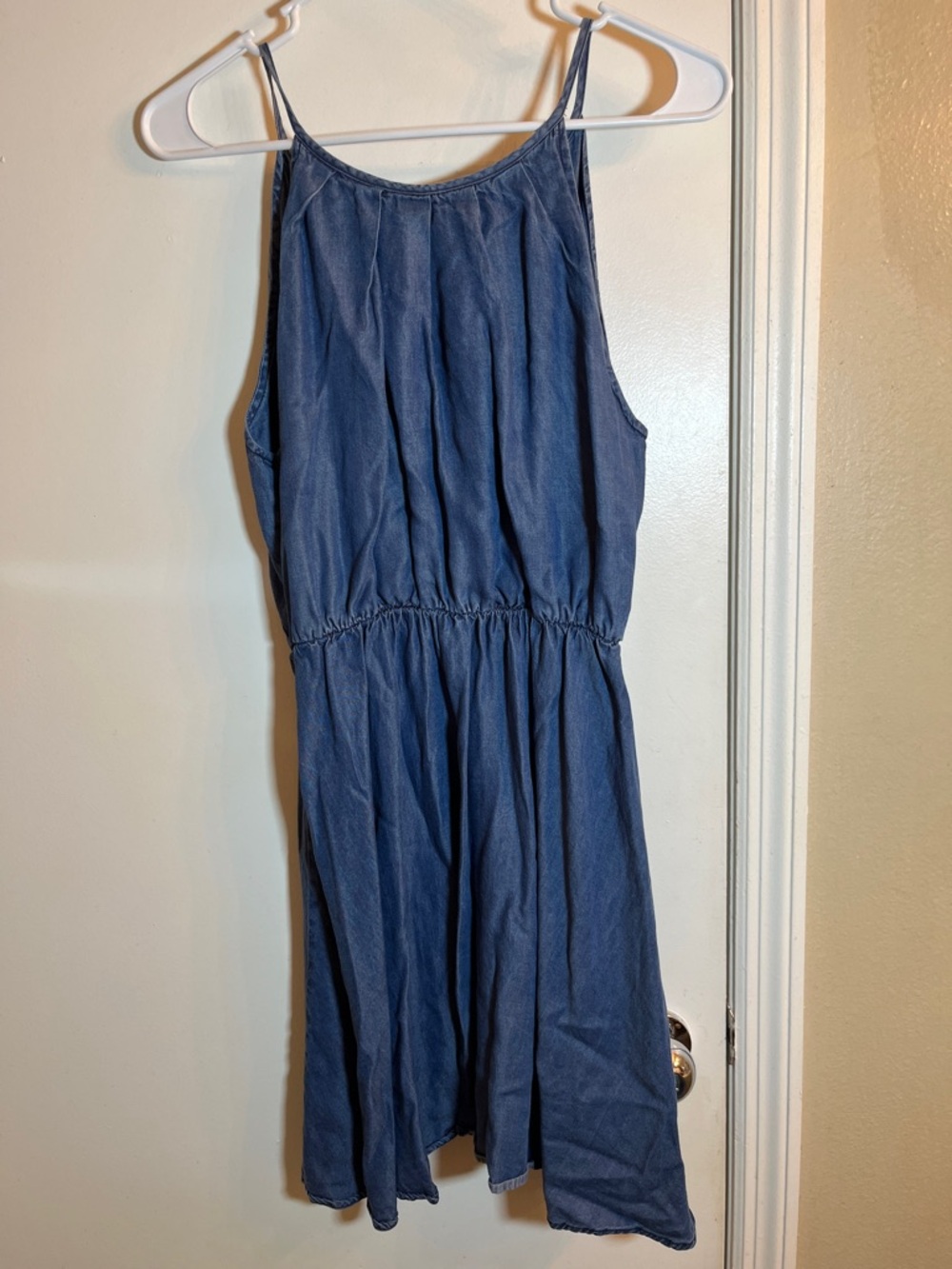 Women’s Blue Denim-Look Mini Dress